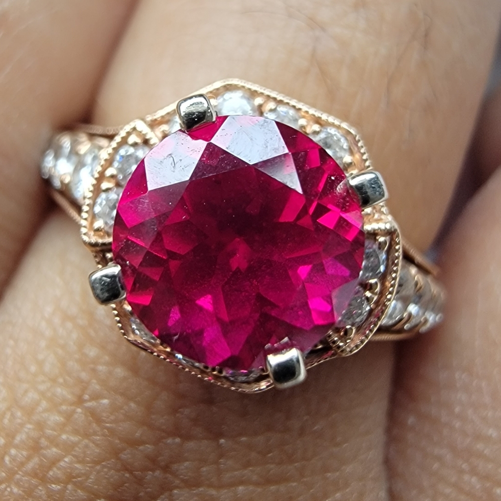 Zales 14k engagement ring ruby and diamond with appraisal at 4500!!!